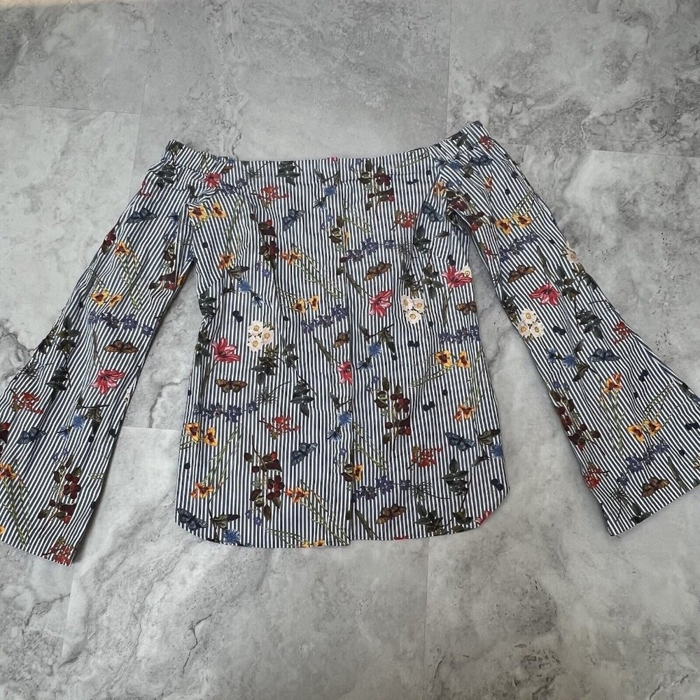Bailey 44 Horticulture Bell Sleeve Off‎ The Shoulder Top Butterfly USA Small S